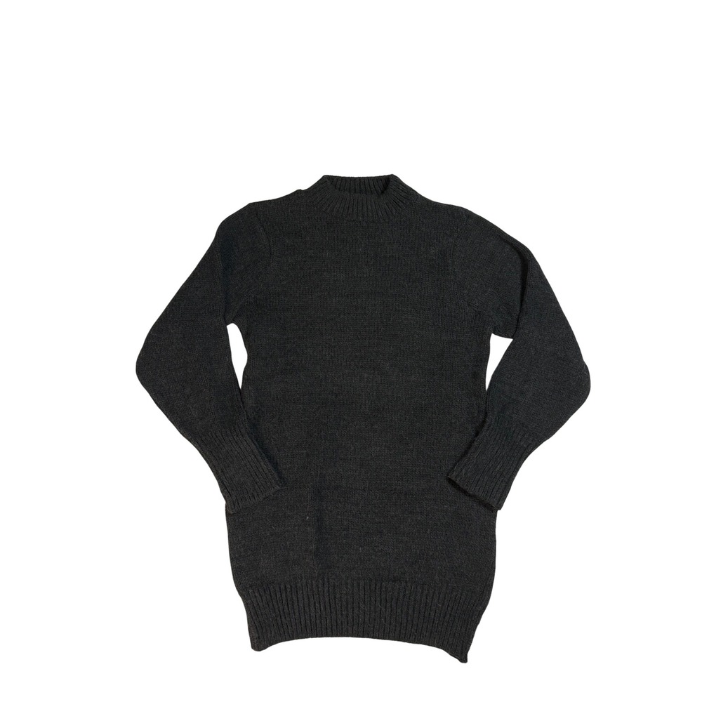 Topshop Oversized Gray Mock Neck Sweater Dress Chunky Knit Tunic Top